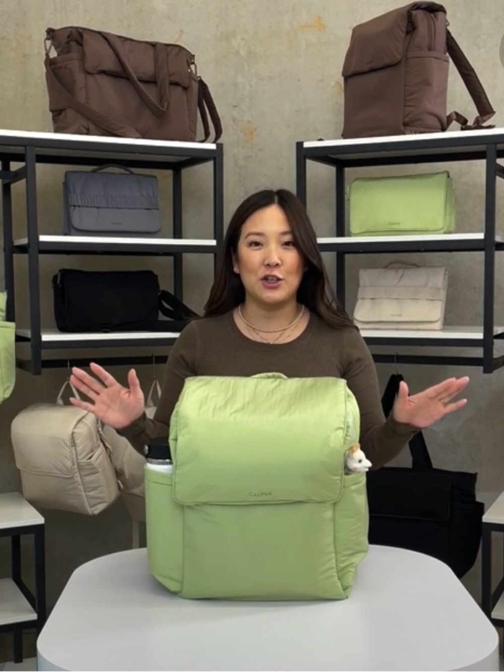 Calpak Backpack with Laptop Sleeve in Lime - Picture 9 of 16